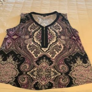 Black, purple & white top